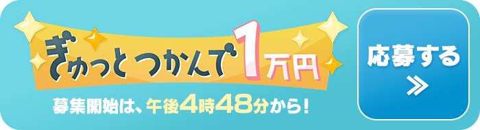 ぎゅっとつかんで1万円（募集開始は、午後4時48分から！）