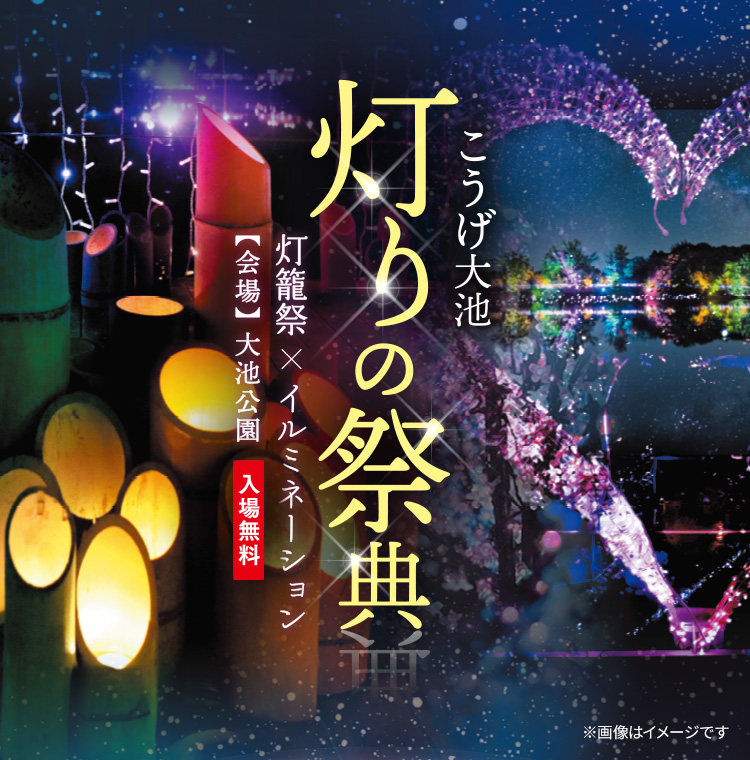 こうげ大池「灯りの祭典」～灯籠祭×イルミネーション～