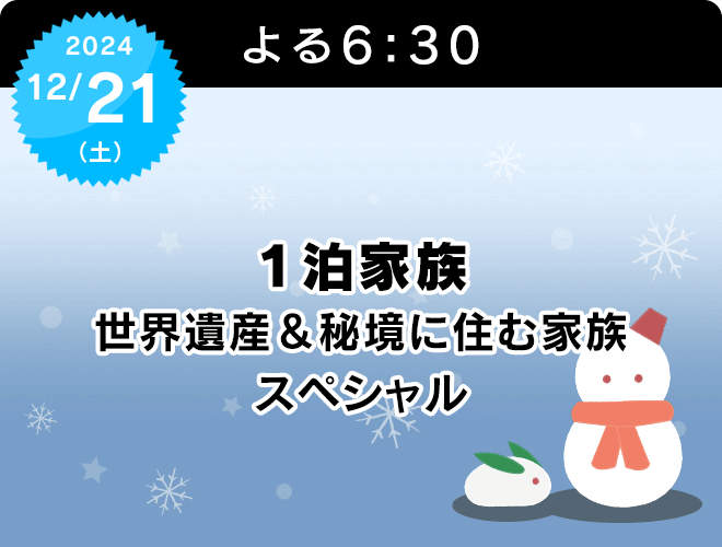 『1泊家族 世界遺産＆秘境に住む家族スペシャル』のサムネイル