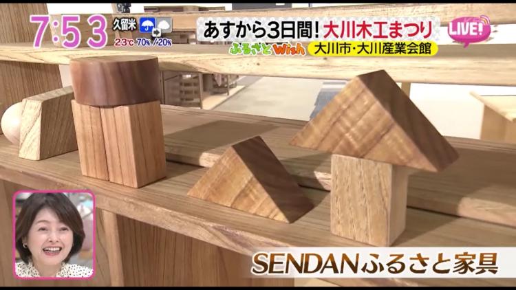 「センダン」の木材の廃材で作られたおもちゃ