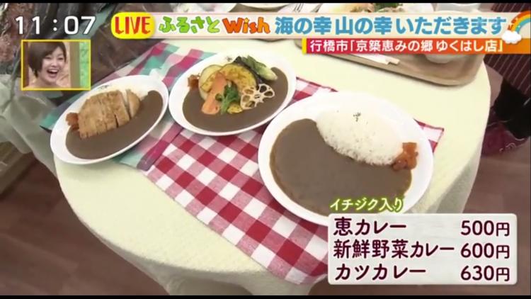 右から恵カレー500円　新鮮野菜カレー600円　カツカレー630円