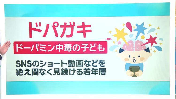 SNS依存を伝えるニュース映像(KBC九州朝日放送)